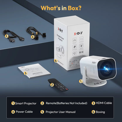 XGODY Gimbal 3 Pro 4K Mini Projector (WiFi 6 / BT 5.4)