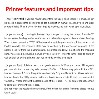 EasyThreed Beginner 3D Printer (1.75mm PLA/TPU)