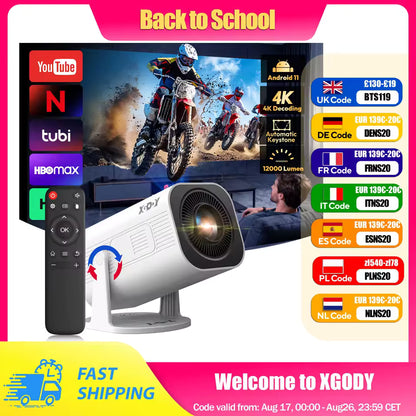 XGODY Gimbal 3 Pro 4K Mini Projector (WiFi 6 / BT 5.4)